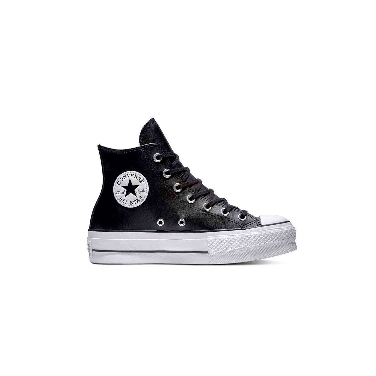 Tenis Converse Botas Cuero Ctas Lift Para Mujer-Negro