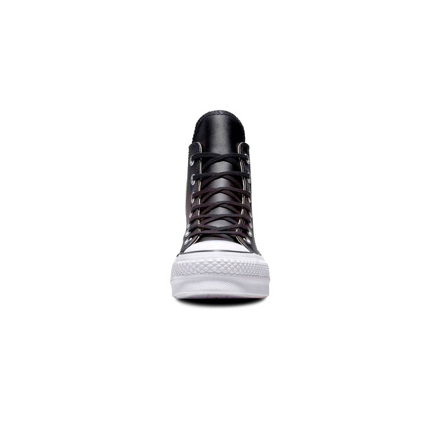 Tenis Converse Botas Cuero Ctas Lift Para Mujer-Negro